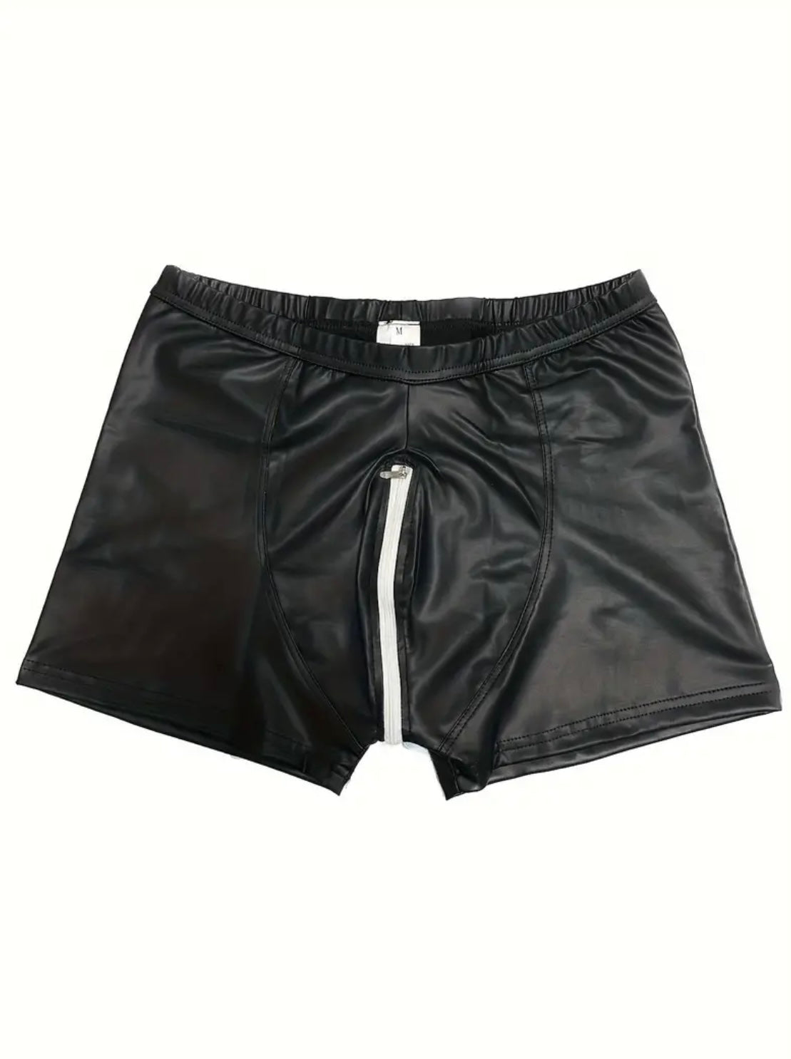 Noir Sleek - Moderne Herren-Shorts im Wet-Look